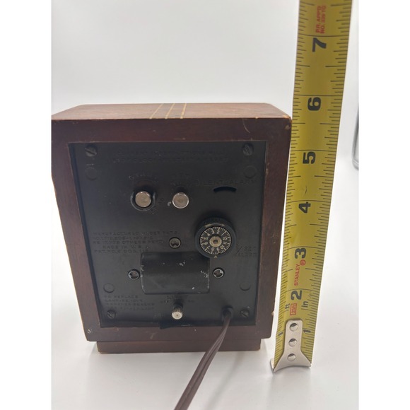 Vintage Hammond Aurora Synchronous Electric Alarm Clock Wood Case Art Deco WORKS - Picture 8 of 11